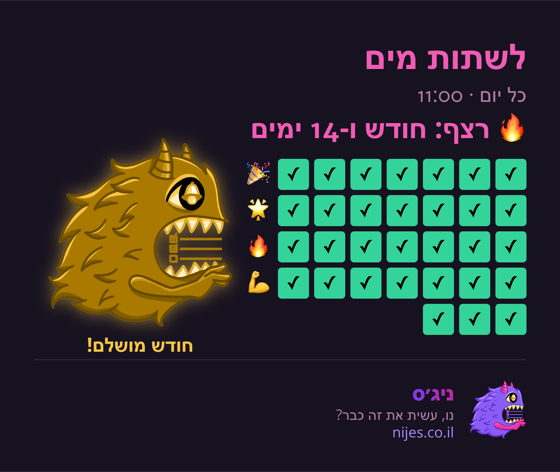כרטיס שיתוף עם מפלצת זהב על רצף מושלם