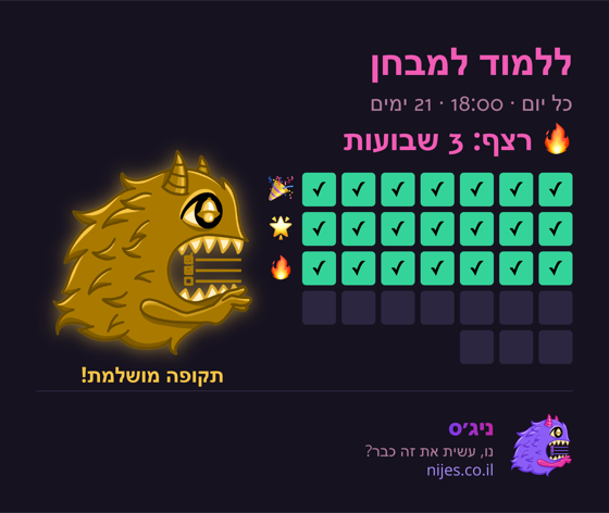 כרטיס שיתוף עם מפלצת זהב על רצף מושלם