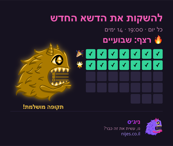 כרטיס שיתוף עם מפלצת זהב על רצף מושלם