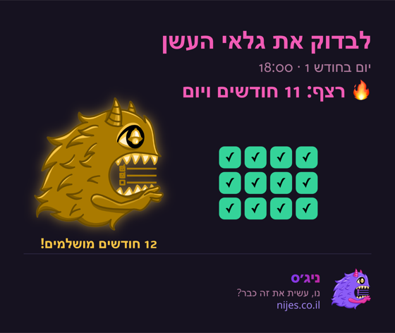 כרטיס שיתוף עם מפלצת זהב על רצף מושלם